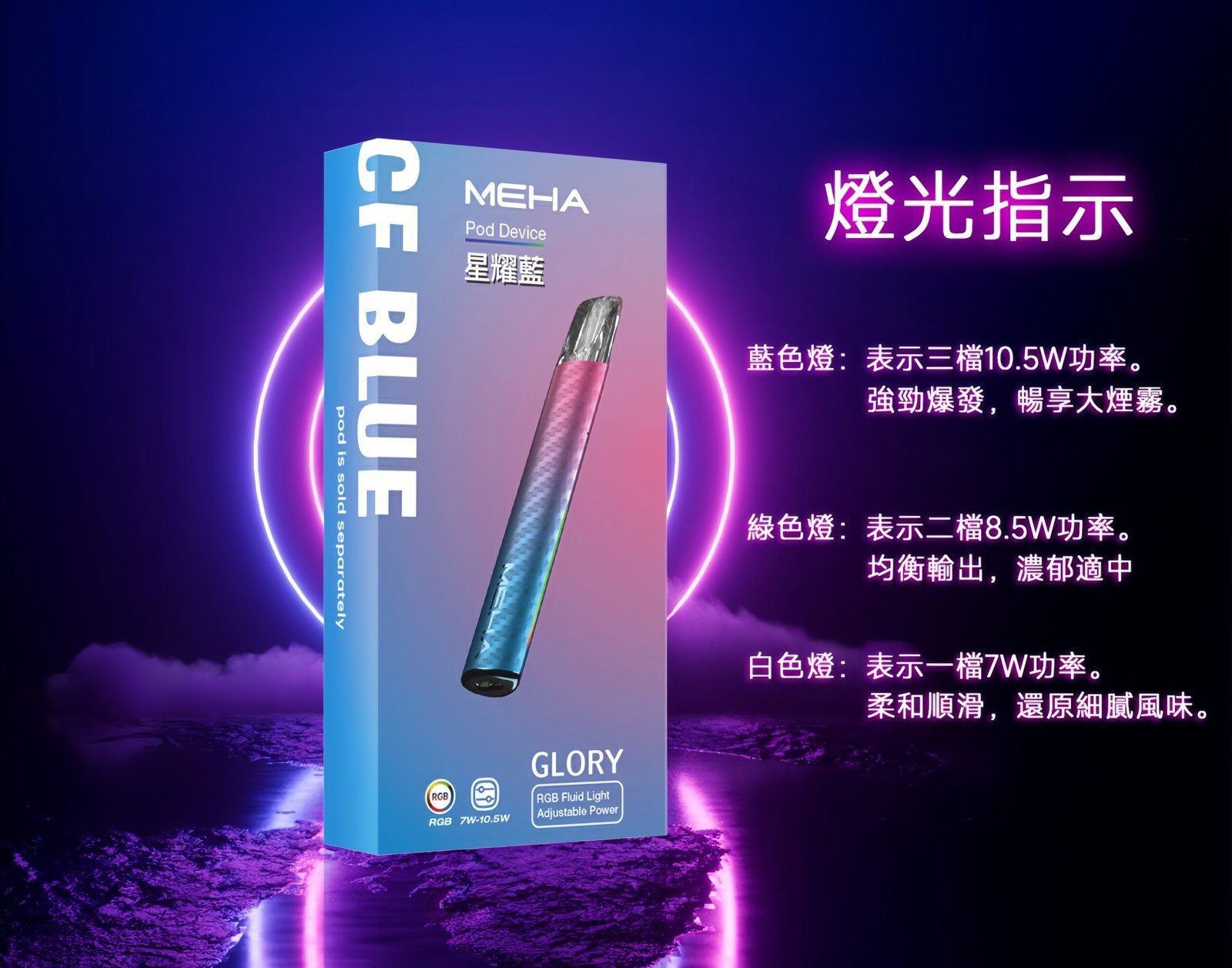 魅嗨MEHA一代主機 升級版星耀款可變檔通用霧化桿|三檔切換:圖片 10